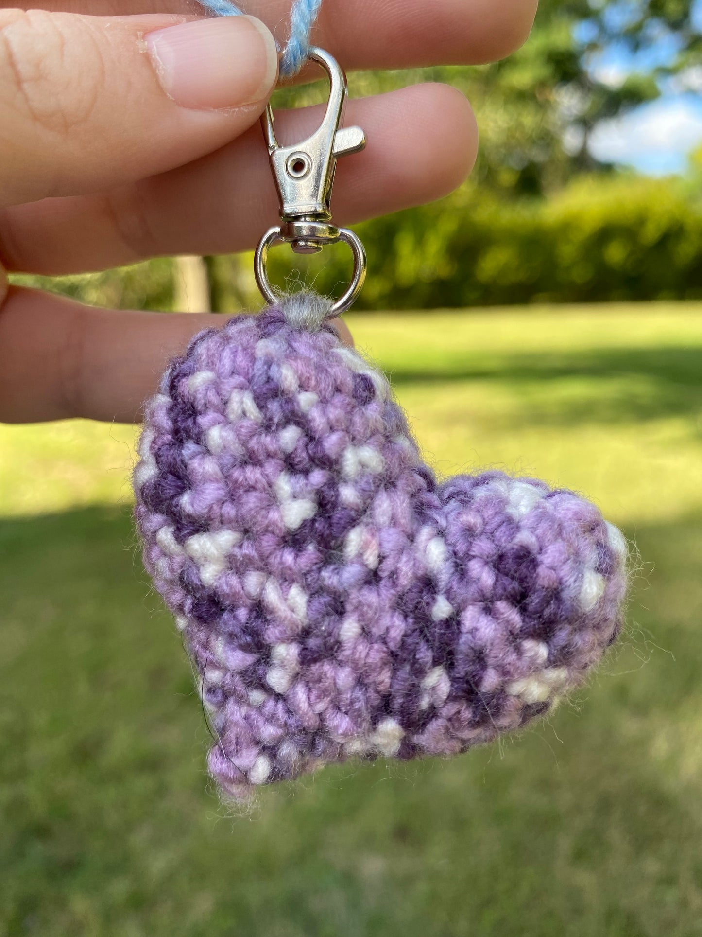 Crochet Purple Heart Keychain