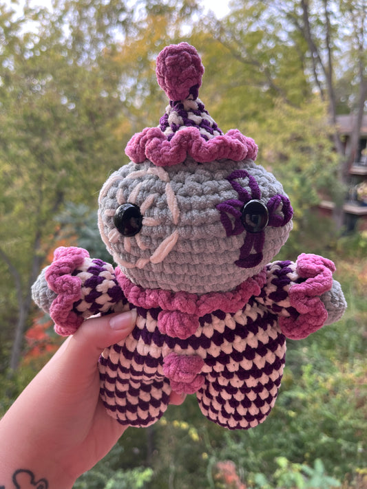 Crochet clown plush