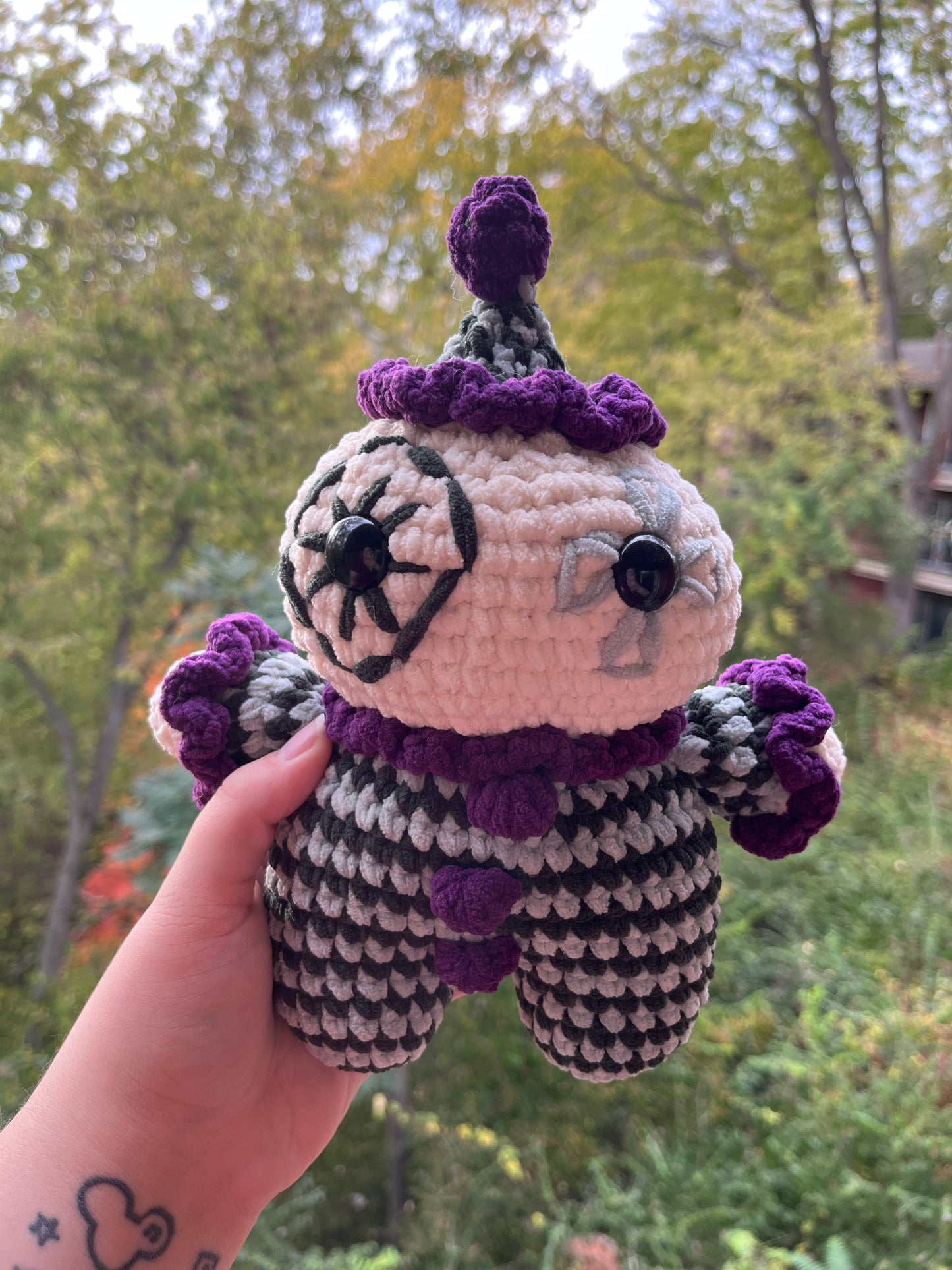 Crochet clown plush
