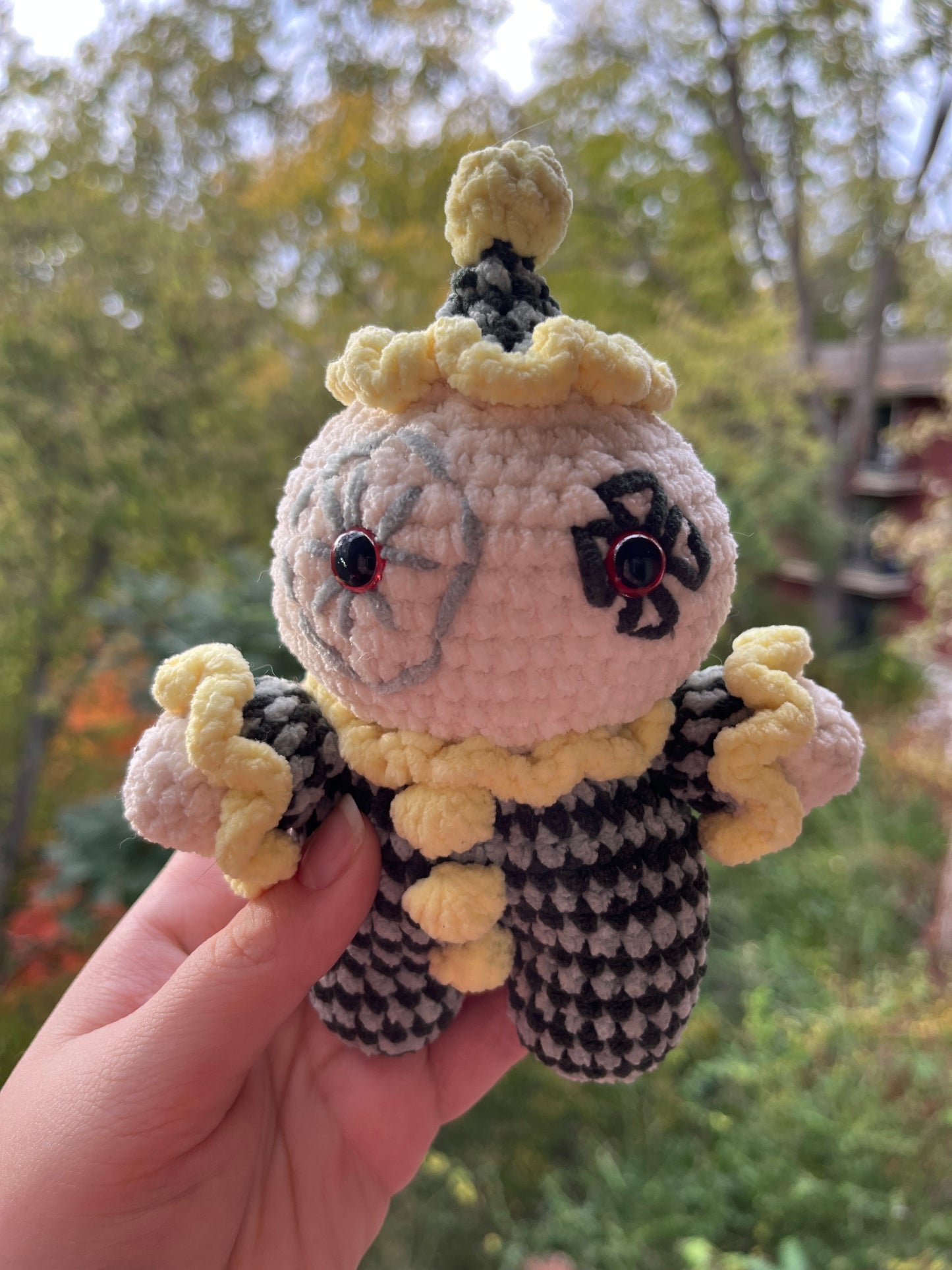 Crochet clown plush