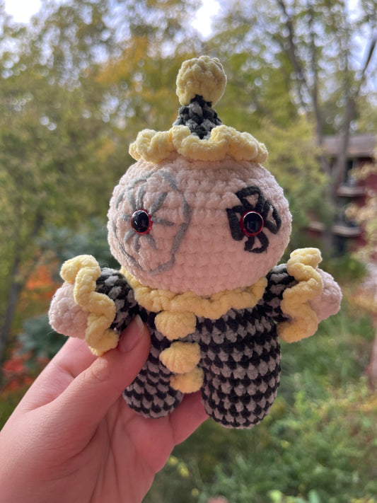 Crochet clown plush