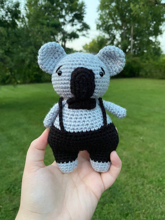 Crochet Koala in Suspenders Plush